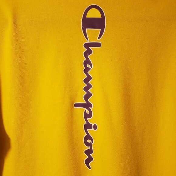 Champion Yellow Polo Shirt with Big C Chenille Logo | Men's M - Picture 4 of 5